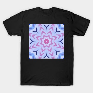 Floral Watercolor Pink and Blue Flower Pattern T-Shirt